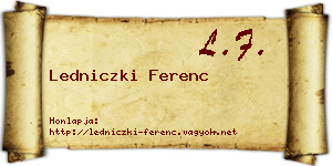 Ledniczki Ferenc névjegykártya