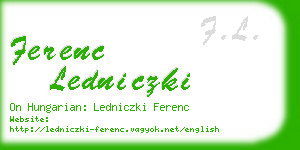 ferenc ledniczki business card